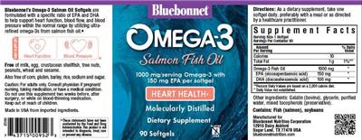 Photo of the Bluebonnet Omega-3 Salmon Fish Oil 1000 mg label