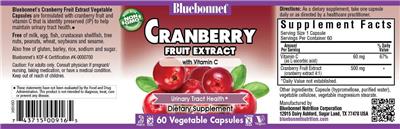 Photo of the Bluebonnet Cranberry Fruit Extract with Vitamin C label