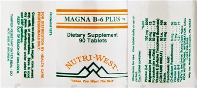 Photo of the Nutri-West Magna B-6 Plus label