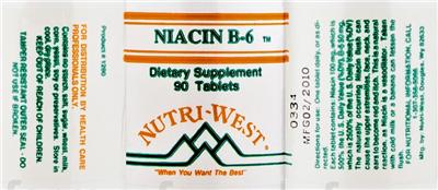 Photo of the Nutri-West Niacin B-6 label