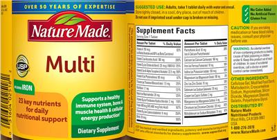 Photo of the Nature Made Multi label