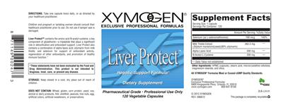 Photo of the XYMOGEN Liver Protect label