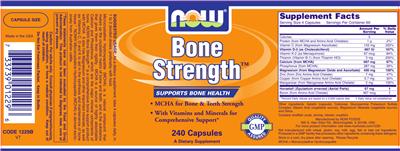 Photo of the NOW Bone Strength label