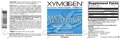 Photo of the XYMOGEN Melatonin CR label