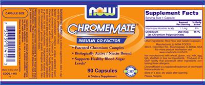 Photo of the NOW ChromeMate label