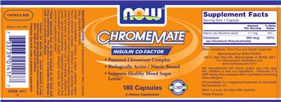 Photo of the NOW ChromeMate label