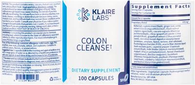 Photo of the Klaire Labs Colon Cleanse label