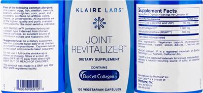 Photo of the Klaire Labs Joint Revitalizer label