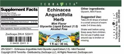 Photo of the TerraVita Echinacea Angustifolia Herb Mint Flavor label