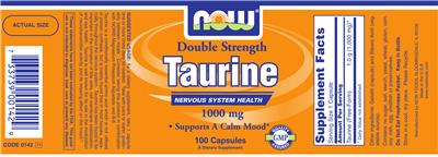 Photo of the NOW Double Strength Taurine label