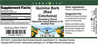 Quinine Bark (Red Cinchona) Strawberry Flavor