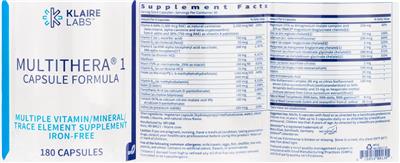 Photo of the Klaire Labs MultiThera 1 Capsule Formula label