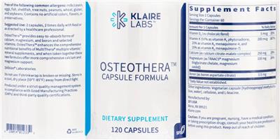 Photo of the Klaire Labs OsteoThera Capsule Formula label