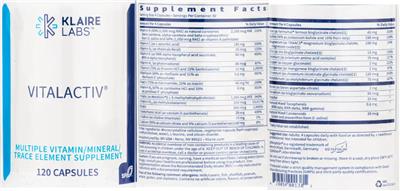 Photo of the Klaire Labs VitalActiv label