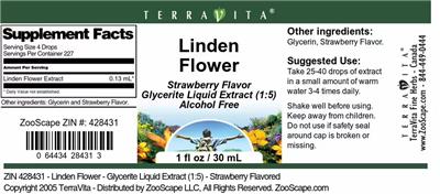 Photo of the TerraVita Linden Flower Strawberry Flavor label