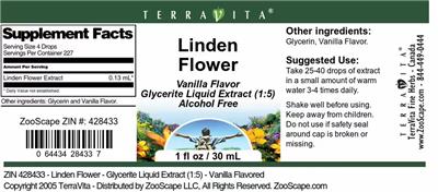 Photo of the TerraVita Linden Flower Vanilla Flavor label