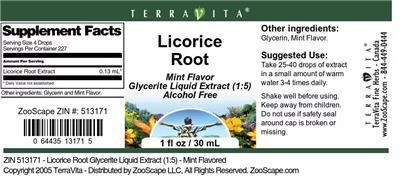 Photo of the TerraVita Licorice Root Mint Flavor label