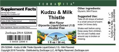 Photo of the TerraVita Kudzu & Milk Thistle Mint Flavor label