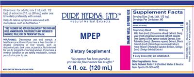 Photo of the Pure Herbs MPEP label