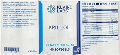 Photo of the Klaire Labs Krill Oil label