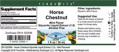 Photo of the TerraVita Horse Chestnut Mint Flavor label