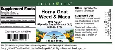 Photo of the TerraVita Horny Goat Weed & Maca Mint Flavor label