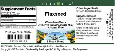 Photo of the TerraVita Flaxseed Chocolate Flavor label