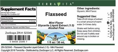 Photo of the TerraVita Flaxseed Mint Flavor label