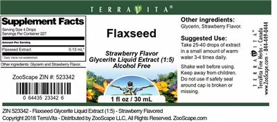 Photo of the TerraVita Flaxseed Strawberry Flavor label