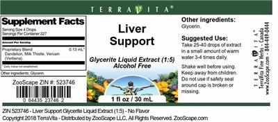 Photo of the TerraVita Liver Support label