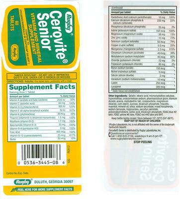 Photo of the Rugby Cerovite Senior label