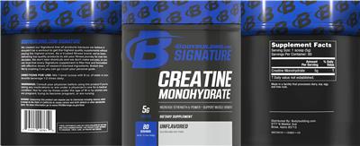 Photo of the Bodybuilding.com Signature Creatine Monohydrate 5g Unflavored label