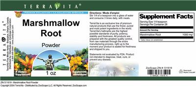 Photo of the TerraVita Premium Collection Marshmallow Root Powder label