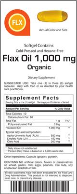 Photo of the VitalBulk Flax Oil 1,000 mg label