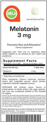 Photo of the VitalBulk Melatonin 3 mg label