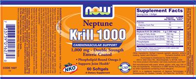 Photo of the NOW Neptune Krill Oil 1000 mg label