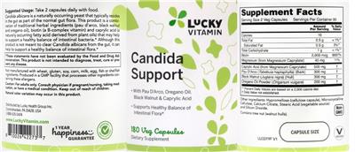 Photo of the LuckyVitamin Candida Support label