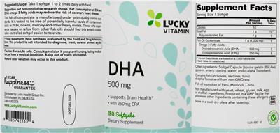 DHA 500 mg (Label) | Dietary Supplement Label Database (DSLD