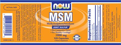 Photo of the NOW MSM label