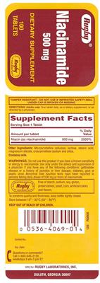Photo of the Rugby Niacinamide 500 mg label