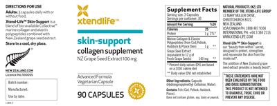 Photo of the Xtendlife Skin-Support label