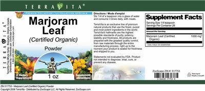 Marjoram Leaf (Certified Organic) Powder