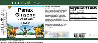Panax Ginseng 20% Extract Powder