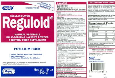 Photo of the Rugby Regular Flavor Reguloid label