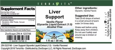 Photo of the TerraVita Liver Support Vanilla Flavor label