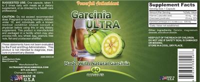 Photo of the Ultra Garcinia Cambogia Garcinia Ultra label