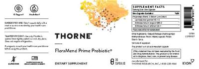 Product label for FloraMend Prime Probiotic