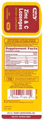 Photo of the Rugby Zinc & C Lozenges label