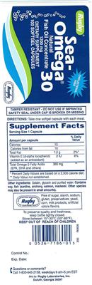 Photo of the Rugby Sea-Omega 30 1200 mg label