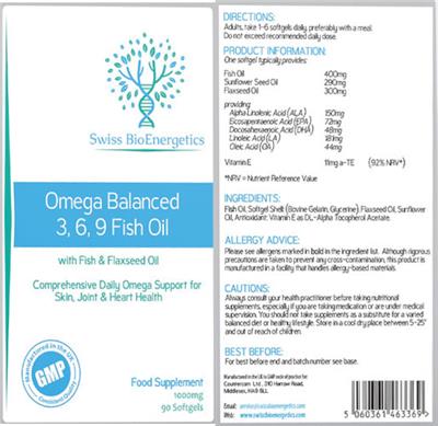 Omega Balanced 3, 6, 9 Fish Oil 1000 mg